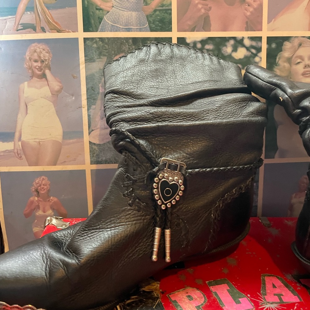 Vintage Zodiac Black Leather Women's Boots